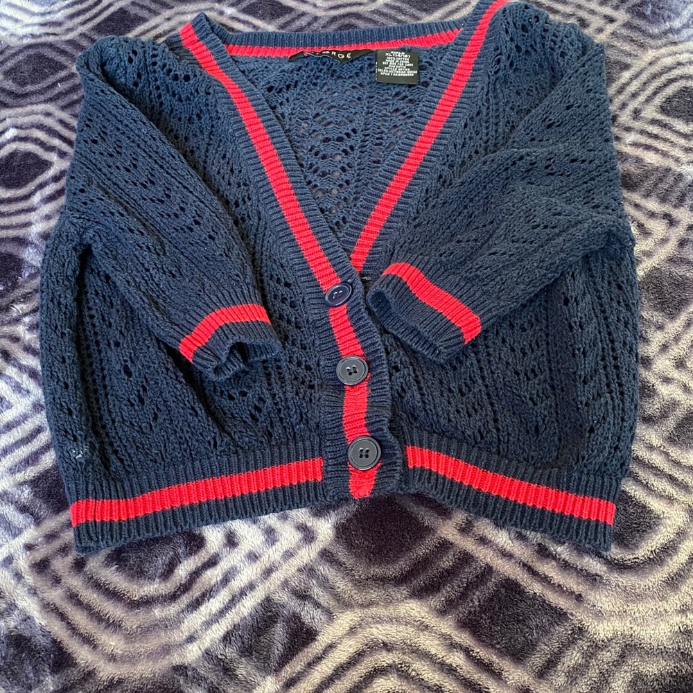 Navy and Red Cardigan